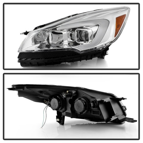 xTune 13-16 Ford Escape 13-16 LED Light Bar Halogen Proj Headlights - Chrome (PRO-JH-FESCA13-LB-C) - 9042928