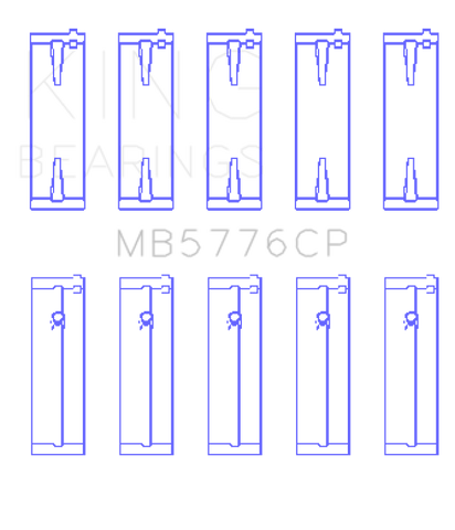 King Engine Bearings Isuzu 4HK1 (Housing Bore +.020) (Size 0.50 Oversized) Main Bearing Set - MB5776CP0.5