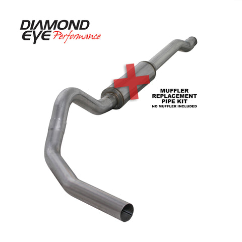 Diamond Eye KIT 4in CB MFLR RPLCMENT PIPE SGL AL: 03-07 FORD 6.0L F250/F350 (Extended Cab Only) - K4338A-RP