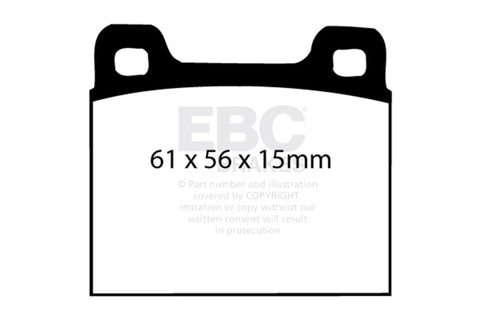 EBC 82-89 Maserati Biturbo 2.5 Twin Turbo Ultimax2 Rear Brake Pads - UD031