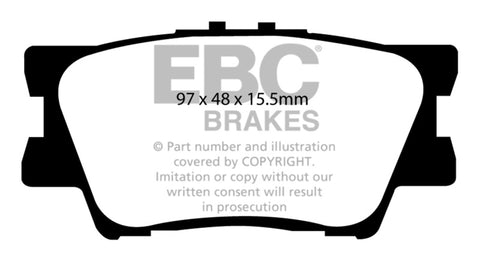 EBC 13+ Lexus ES300h 2.5 Hybrid Redstuff Rear Brake Pads - DP31793C