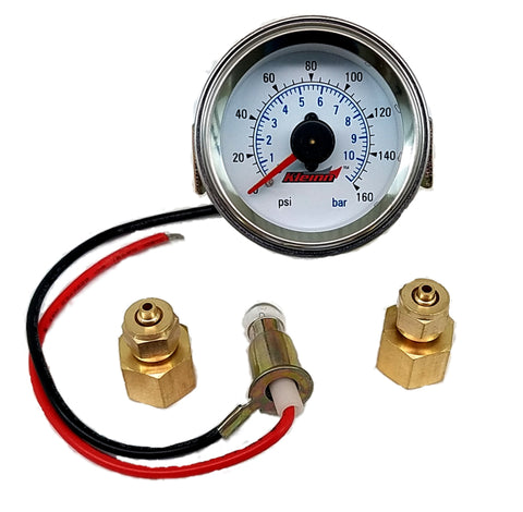 Kleinn Panel Mount/ Illuminated/ 160 PSI/ Dual Needle Air Pressure Gauge - 1023