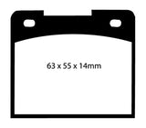 EBC 66-68 Volvo 140 1.8 Redstuff Rear Brake Pads - DP3114C