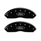 MGP Front set 2 Caliper Covers Engraved Front Oval logo/Ford Black finish silver ch - 10155FFRDBK