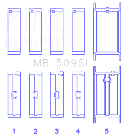 King Chevrolet 400 Crankshaft Main Bearing Set (Set of 5) - MB509SI040