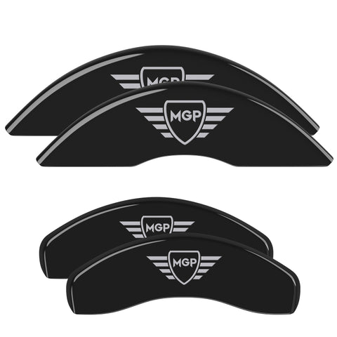 MGP 4 Caliper Covers Engraved Front & Rear MGP Black Finish Silver Characters 21 Ford Bronco Sport - 10255SMGPBK