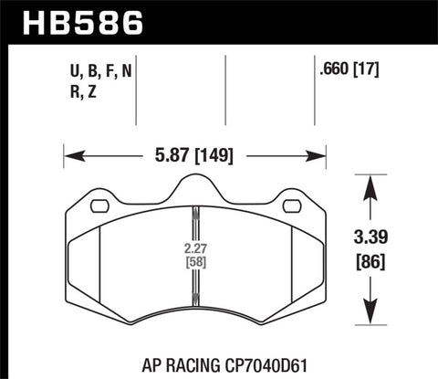 Hawk AP Racing CP7040 HPS Street Brake Pads - HB586F.660