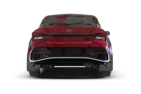 Rally Armor 24-26 Hyundai Elantra Black Mud Flap Metallic Black Logo - MF119-UR-BLK-MBK