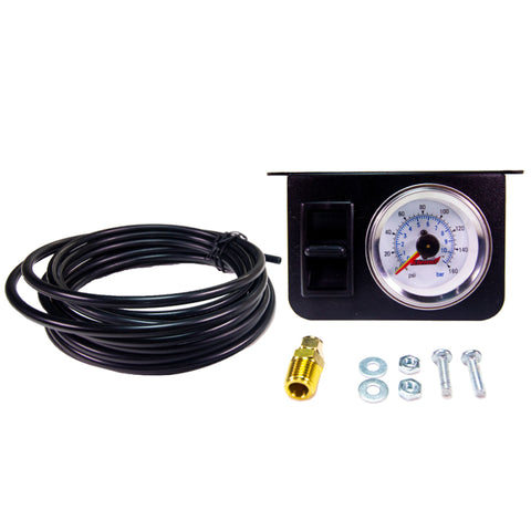 Kleinn Illuminated Dual Needle 160 PSI Dash Panel Gauge Kit w/ On/Off Switch - 1304