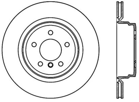 StopTech 07-12 BMW 335i / 06-08 335xi Rear Left Cryo Slotted Sport Brake Rotor - 126.34080CSL