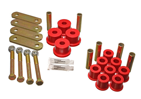 Energy Suspension 64-73 Ford Mustang Red Heavy Duty Shackle Set - 4.2135R