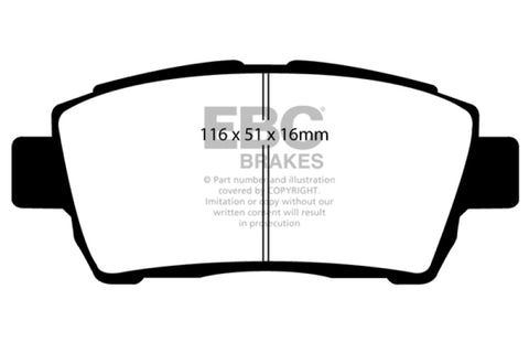 EBC 11-15 Scion IQ 1.3 Yellowstuff Front Brake Pads - DP41295R