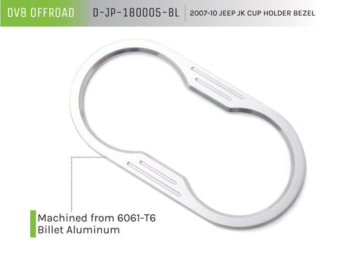 DV8 Offroad 2007-2018 Jeep JK Cup Holder Bezel - D-JP-180005-BL