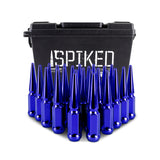 Mishimoto Mishimoto Steel Spiked Lug Nuts M14 x 1.5 24pc Set Blue - MMLG-SP1415-24BL