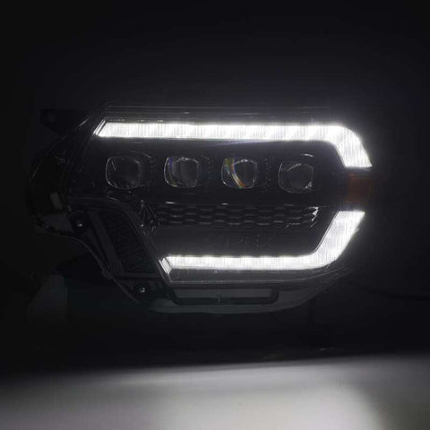AlphaRex 12-15 Toyota Tacoma NOVA LED Proj Headlights Plank Style Black w/Activ Light/Seq Signal/DRL - 880753