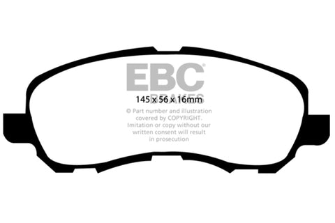 EBC 06-10 Dodge Caliber 1.8 Extra Duty Front Brake Pads - ED91614