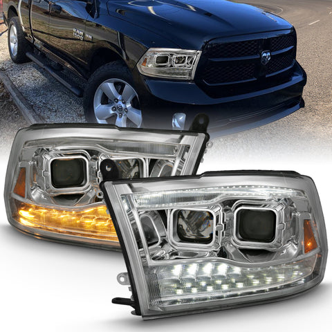 ANZO 2009-2018 Dodge Ram 1500 Projector H.L. Switchback Chrome Amber - 111442