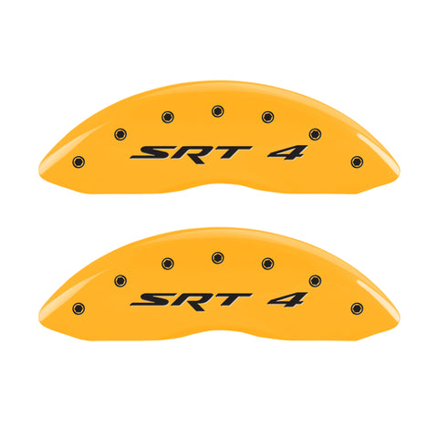 MGP 4 Caliper Covers Engraved Front Charger Rear RT Yellow Finish Black Char 2007 Dodge Charger - 12005SCHRYL