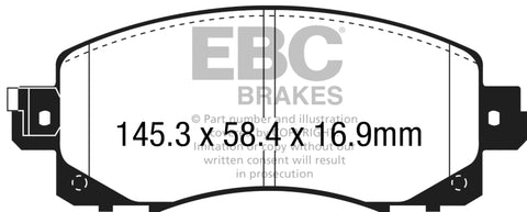EBC 18+ Subaru Crosstrek 2 Ultimax Front Brake Pads - UD2045