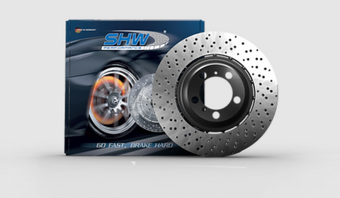 SHW 2003 Audi RS6 4.2L Left Rear Cross-Drilled Lightweight Brake Rotor (4B3615601C) - ARL46413
