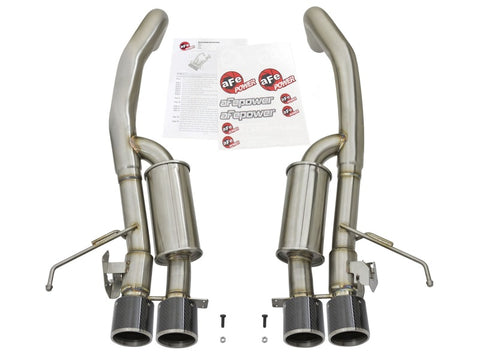 aFe MACHForce XP 3in -2 1/2in Axle Back SS Exhaust w/Carbon Fiber Tips 14-17 Chevy Corvette V8 6.2L - 49-34056-C