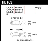 Hawk 96-81 Chevy Camaro DTC-60 Race Front Brake Pads - HB103G.590