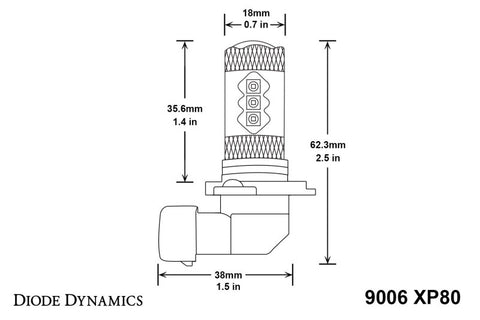 Diode Dynamics 9006 XP80 LED - Cool - White (Pair) - DD0142P
