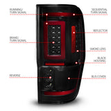 ANZO 19-22 Ford Ranger Full LED Taillights w/ Lightbar Sequential Signal Black Housing/Smoke Lens - 311447