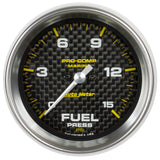 Autometer Marine Carbon Fiber 2-1/16in 15 PSI Digital Stepper Motor Fuel Pressure Gauge - 200848-40