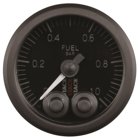 Autometer Stack 52mm 0-1 Bar M10 Male Pro-Control Fuel Pressure Gauge - Black - ST3503