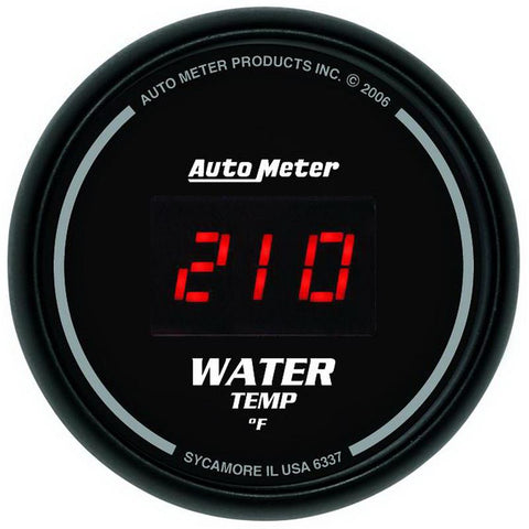 Autometer Black 0-300 F Digital Water Temp Gauge - 6337