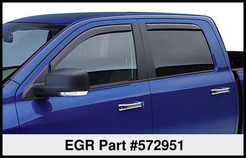 EGR 2019 Dodge Ram 1500 Crew Cab SlimLine In-Channel Window Visors Set of 4 - Dark Smoke - 572951