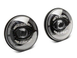 Raxiom 07-18 Jeep Wrangler JK Axial Series LED Headlights- Black Housing (Clear Lens) - J132813