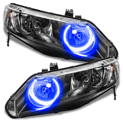 Oracle 06-11 Honda Civic Sedan LED Headlight Halo Kit - Blue - 1333-002