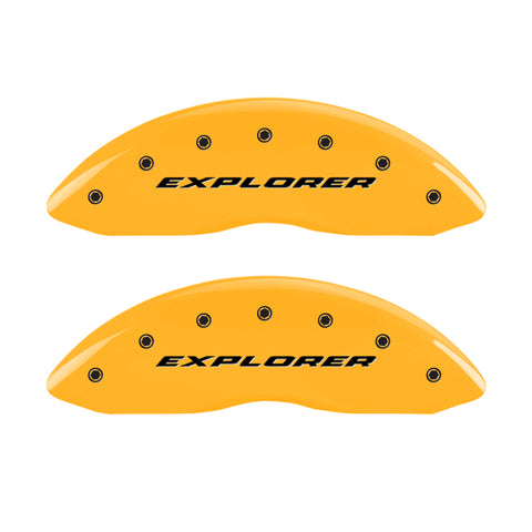 MGP 4 Caliper Covers Engraved Front & Rear Explorer Yellow finish black ch - 10215SXPLYL