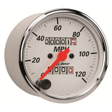Autometer Arctic White 3-1/8in 0-120 MPH Mechanical Speedometer Gauge - 1396
