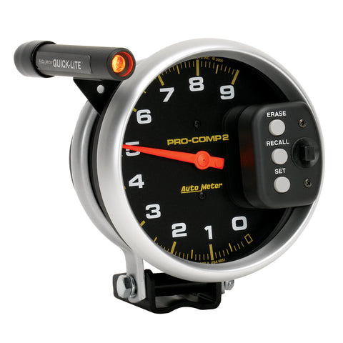 AutoMeter Gauge Tach 5in. 9K RPM Pedestal W/ Quick Lite & Peak Memory Pro-Comp - 6851