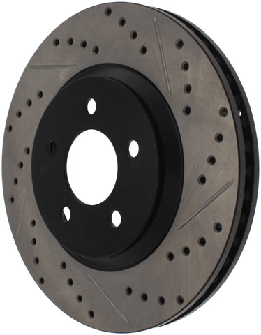 StopTech 05-10 Ford Mustang GT Front Left Slotted & Drilled Rotor - 127.61086L