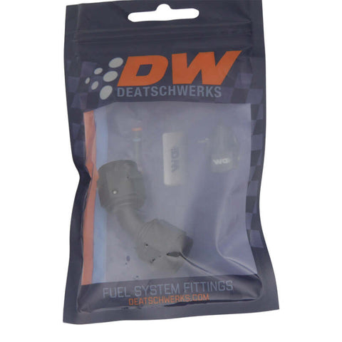 DeatschWerks 6AN Flare Female Swivel 45-Degree to 6AN Flare Female Swivel - Anodized Matte Black - 6-02-0212-B