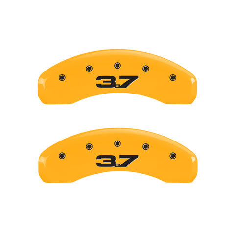 MGP 4 Caliper Covers Engraved Front 2015/Mustang Engraved Rear 2015/Bar & Pony Black finish slvr ch - 10202SMB2BK