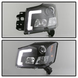 Spyder 04-15 Nissan Titan / 04-07 Nissan Armada V2 Projector Headlights - Black PRO-YD-NTI04-DRL-BK - 5085504
