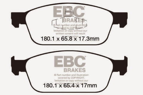 EBC 12+ Ford Focus 2.0 Turbo ST Yellowstuff Front Brake Pads - DP42145R