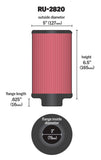 K&N Filter 3 inch Flange 5 inch OD 6 1/2 inch Height - RU-2820