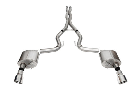 Corsa 24+ Ford Mustang GT Xtreme Cat-Back Exhaust Sys. 3.0in Dual Rear Exit w/4.5in Pro Series Tips - 21250