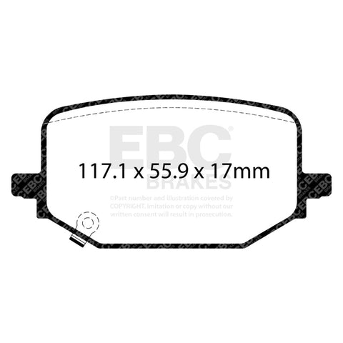 EBC 2019+ Ford Explorer ST 3.0TT Greenstuff Rear Brake Pads - DP63120