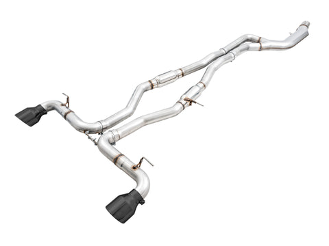 AWE Tuning 2020 Toyota Supra A90 Resonated Track Edition Exhaust - 5in Diamond Black Tips - 3015-33130