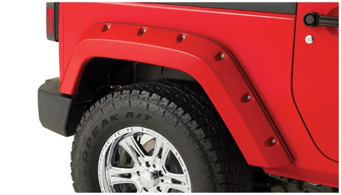 Bushwacker 07-18 Jeep Wrangler Pocket Style Flares 2pc Fits 2-Door Sport Utility Only - Black - 10078-02