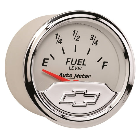 AutoMeter Gauge Fuel Level 2-1/16in. 240 Ohm(e) to 33 Ohm(f) Elec Chevrolet Heritage Bowtie - 1317-00408