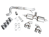 AWE Tuning MK8 Volkswagen Golf R 3in Touring Edition Quad Exhaust - Chrome Silver Tips - 3015-42658
