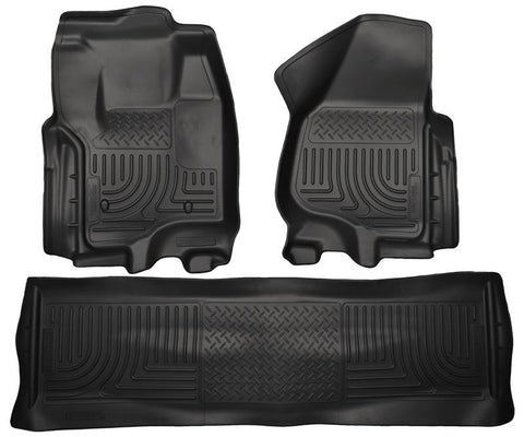 Husky Liners 2012.5 Ford SD Crew Cab WeatherBeater Combo Black Floor Liners (w/o Manual Trans Case) - 99711